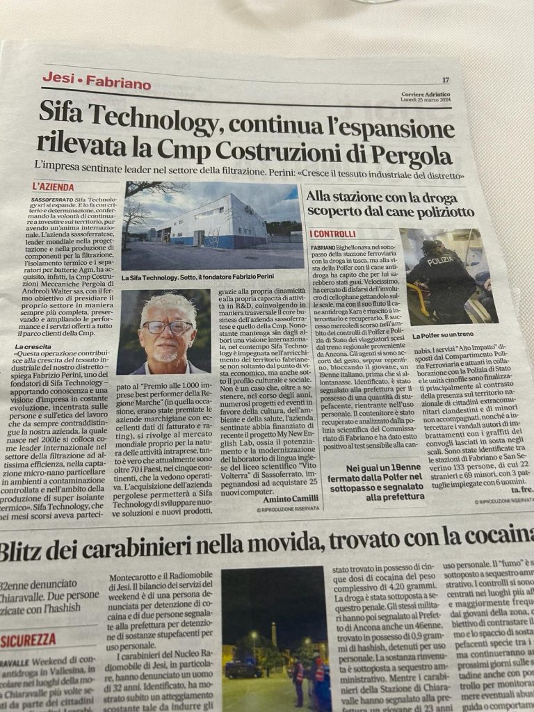 Articolo Corriere Adriatico - Aprile 2024